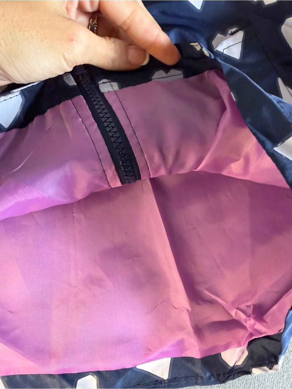 Carter's Navy Heart-Print Hooded Raincoat with Pink Lining